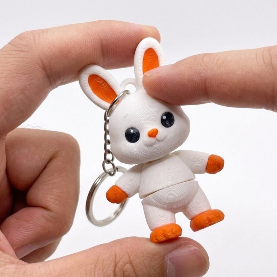 Easter Bunny Mini Flexi Keychain