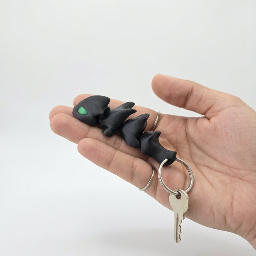 Mini Articulated Dragon Keychain