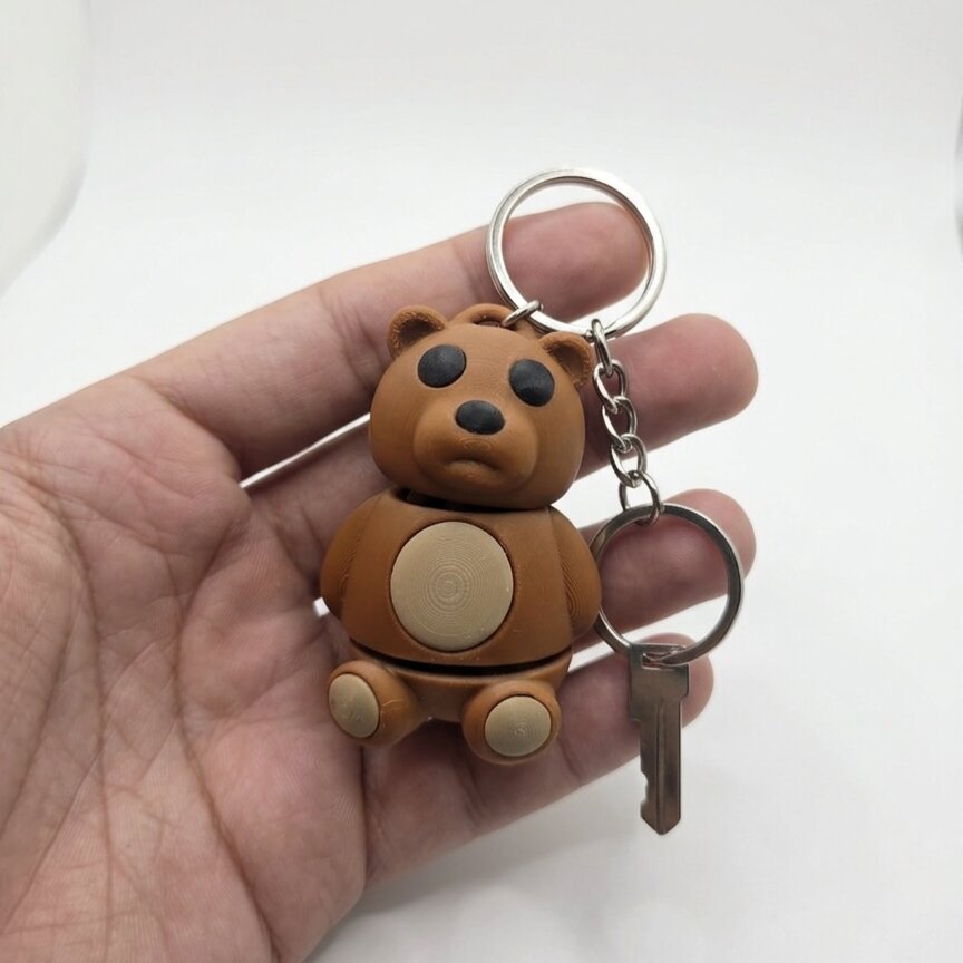 Flexi Sitting Bear Keychain