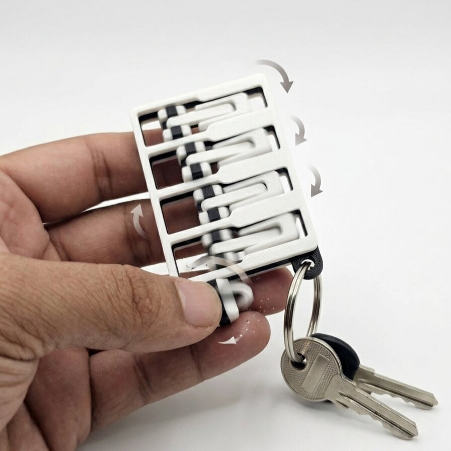 Infinite Flip Fidget Keychain - Stress Relief & Focus Toy